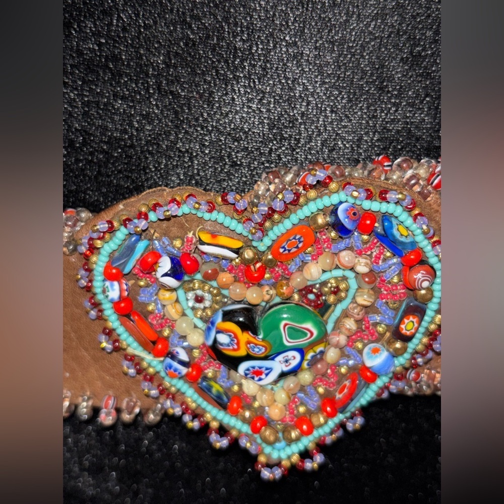 Vintage Handmade boho beaded belt Murano beads amazing piece rare find​​